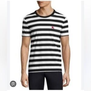 Burberry Brit Black & White Stripe Crewneck T-Shirt Sz Medium